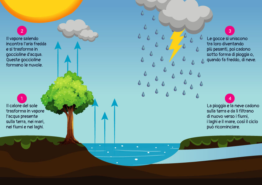 Il ciclo dell'acqua PDF per bambini