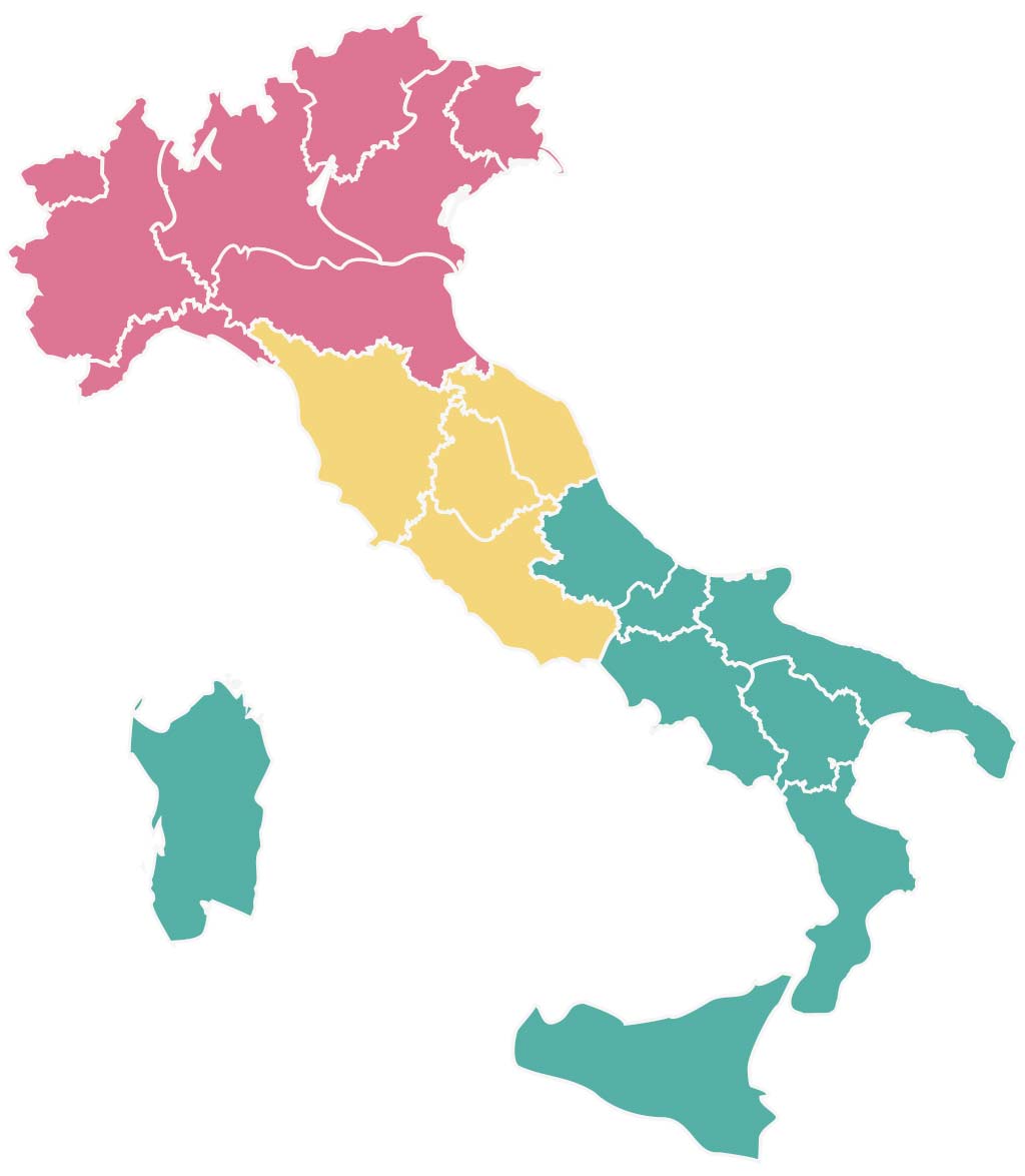 Mappa regioni d'Italia