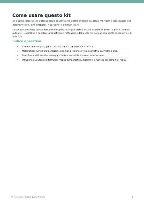 Kit Insegnante (eBook) — Classe Quarta Primaria: “Approfondimento e Competenze” - immagine 2